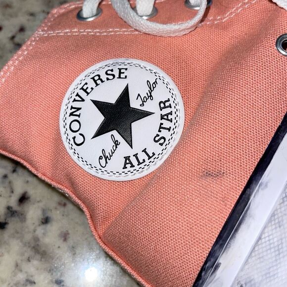 Converse‎ Womens Chuck Taylor All Star Lift Platform Sneakers Vintage Peach Sz 5 - Picture 6 of 8